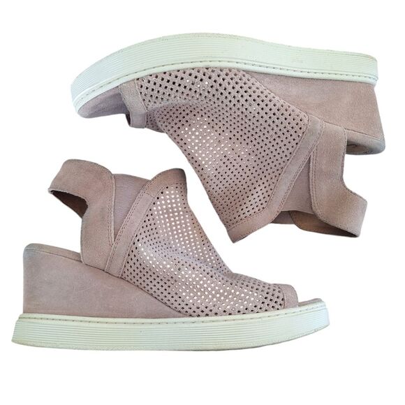 Sofft Suede Peep-Toe Comfort Sneaker Wedges Basima Dusty Pink Perforated Cushy 9 - Picture 14 of 15